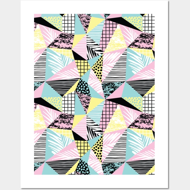 Abstract Geometric Retro Tropical Pattern Wall Art by Printable Pretty